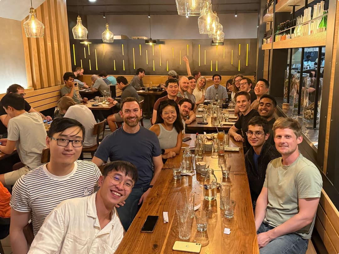The Chalk team enjoying dinner out together.